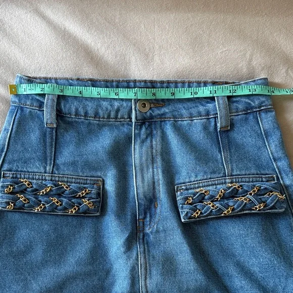 PatBO Braided Denim Jeans Mini Skirt - Picture 4 of 6